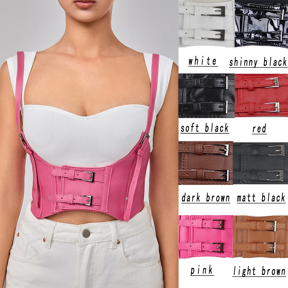 Top Trends: Multiple Colour Oversize Female Waist Underbust Corset Gothic Harness Strap Rubber Girdle Elastic Belt Cummerbund For Women Lady Shoppable Styles