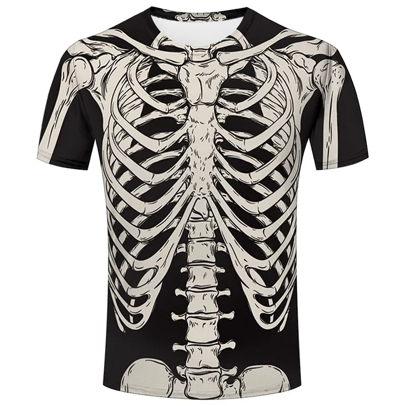 Top Trends: New Summer 3D Printed Horror Skeleton Boy T-shirt Stylish Casual Fun Alternative Short Sleeve O Neck Large Size Quick Dry Shirt Shoppable Styles