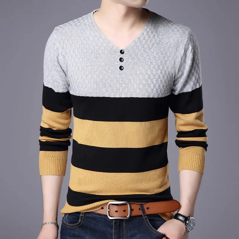 Top Trends: Autumn Winter KPOP Fashion Style Harajuku Slim Fit Tops Loose Casual All Match Knitwear V Neck Solid Insert Long Sleeve Sweaters Shoppable Styles - Image 6