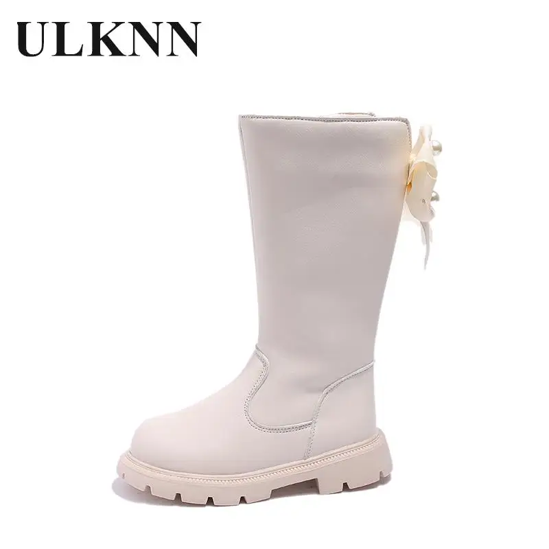 Top Trends: Children's Long Boots 2023 New Children Fashion Single Boots Girls' Bow Knot High Barrel Leather Boots Wholesale Shoppable Styles