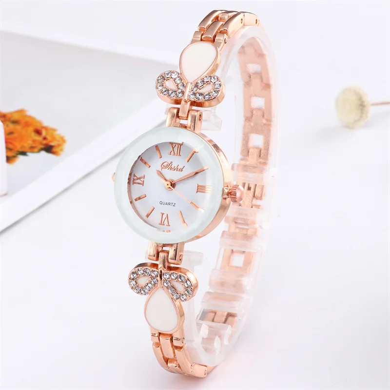 Top Trends: WOKAI High Quality 18K Rose Gold Fashion Casual Women's Small Dial Bracelet Luxury Quartz Watch Student Girl Clock Vintage Shoppable Styles