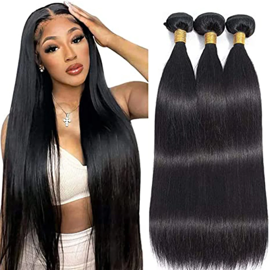 Top Trends: 12A Raw Indian Straight Human Hair Bundles Unprocessed Bone Straight Hair Extensions 1 / 3 / 4Bundles Hair Wholesale Tissage Cheveux Shoppable Styles