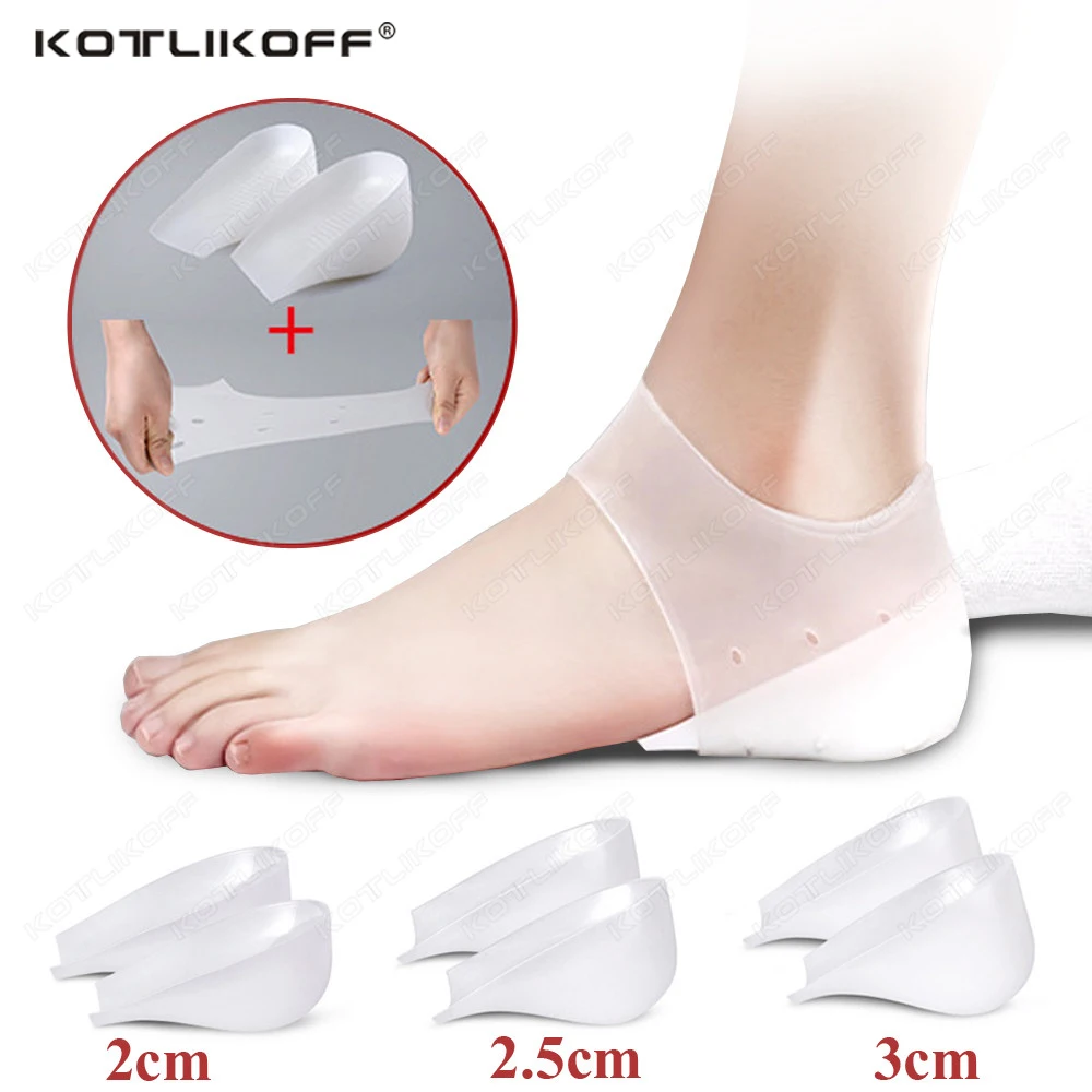 Top Trends: Invisible Silicone Height Increase Insole Silicone Socks Gel Heel Pads Heel Protectors Heightening Lift Shoes Sole Pad Unisex Shoppable Styles