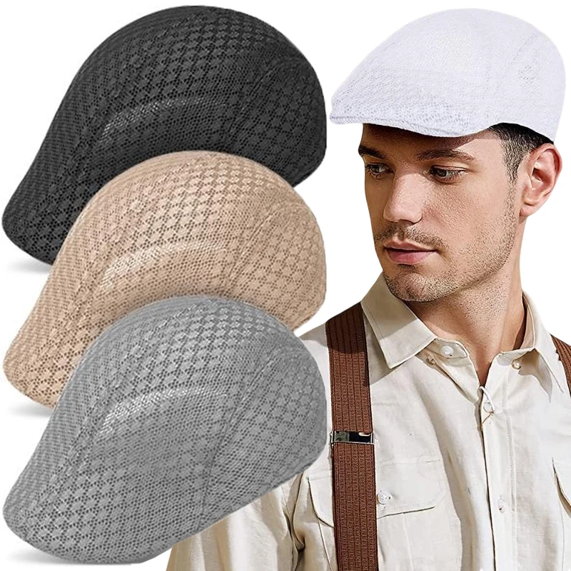 Top Trends: 2023 New Men&#039;s Casual Hat Berets Cotton Caps For Spring Summer Sun Hats Cabbie Flat Cap Breathable Mesh Newsboy Beret Ivy Cap Shoppable Styles