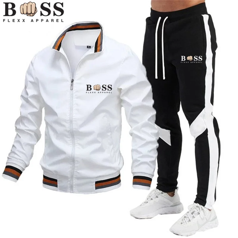 Top Trends: 2023 Autumn / Winter BSS FLEXX APPAREL New Men's Jacket Set Casual Set Spliced Pants Baseball Stand Neck Jacket High Quality Jacke Shoppable Styles