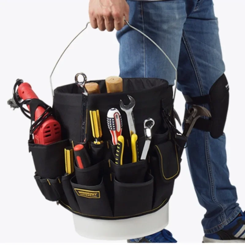 Top Trends: Large Capacity Portable Oxford Cloth Multifunctional Gardening Repair Tool Bucket Bag Storage Kit Electrician Toolkit Shoppable Styles