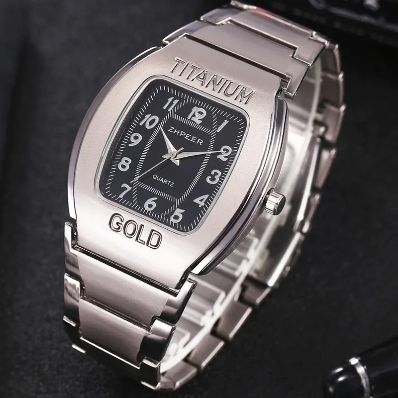 Top Trends: Luxury Large Dial Wine Barrel Square Titanium Men's Business Casual Quartz Wrist Punk Watch Electronic Women Clock Reloj Hombre Shoppable Styles