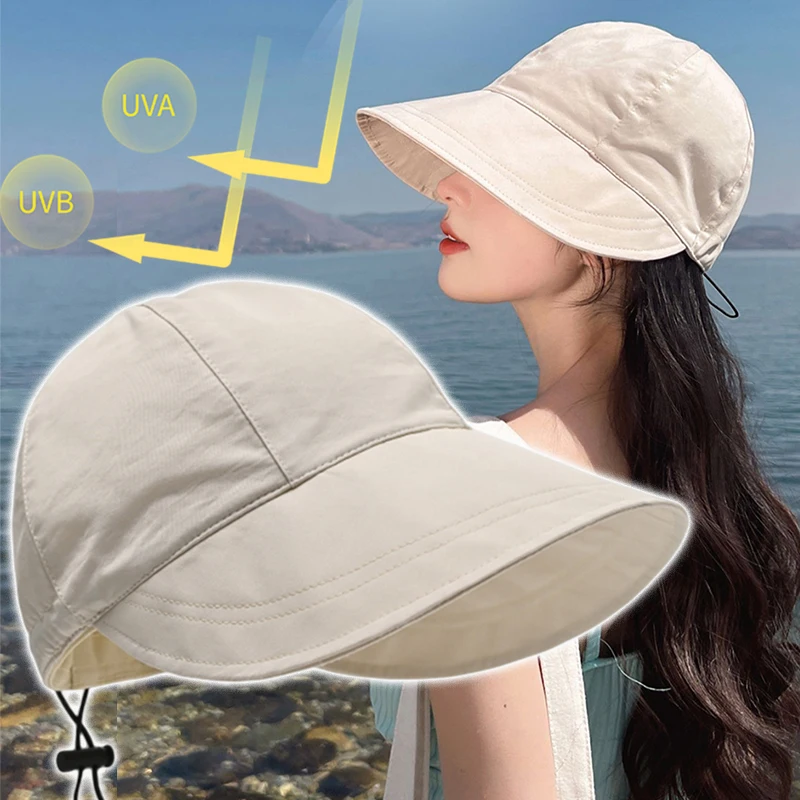 Top Trends: Summer Sun Hats Sunshade Hat Wide Brim Drawstring Adjustable Foldable Women Men Cap Quick-drying Hats Visors Fisherman Caps Shoppable Styles