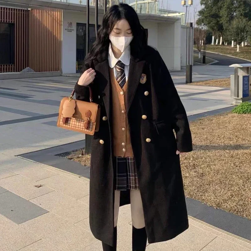 Top Trends: Japanese Women Coats Mid-length Preppy Style Cotton Thickened Woolen Jk Coat Autumn And Winter Office Lady Casual Female Outwear Shoppable Styles