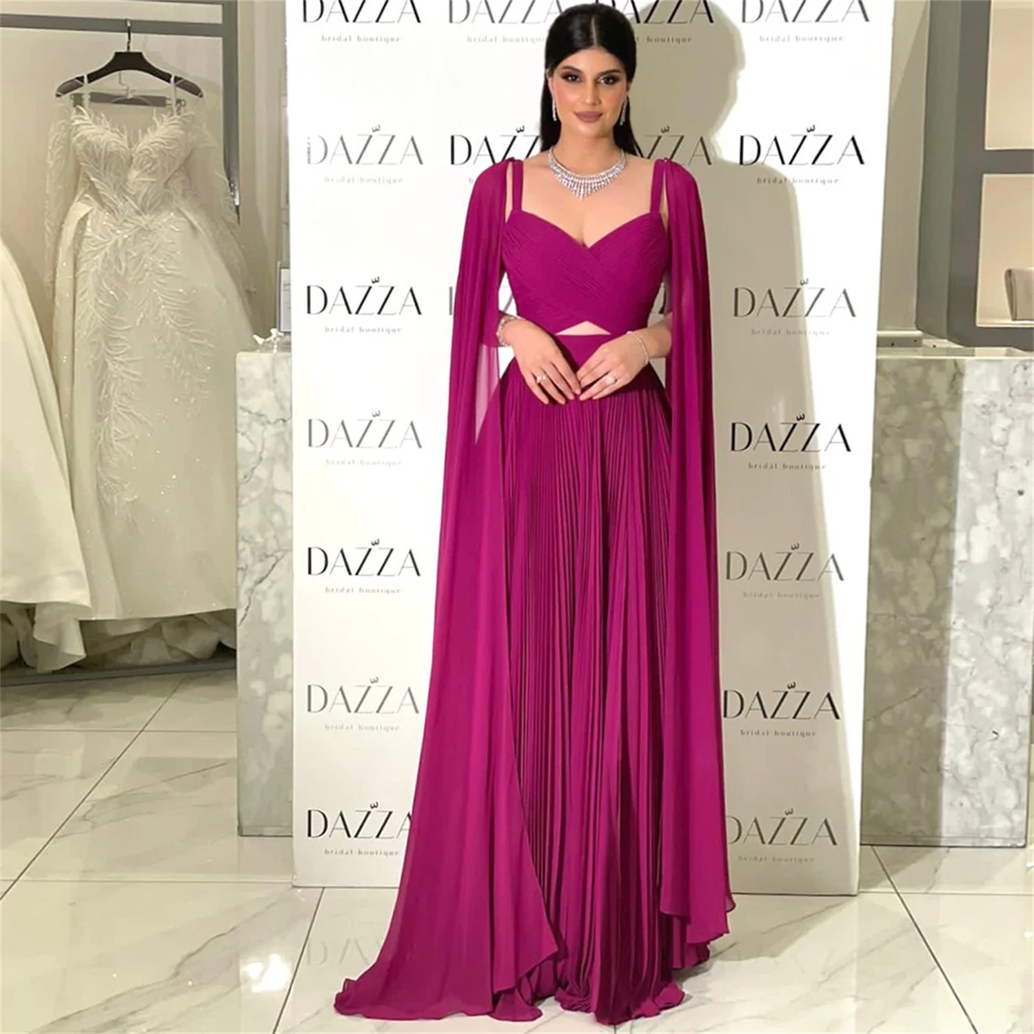 Top Trends: Lucy Quinceanera Dresses Chiffon Party Dress Women Elegant Luxury Cloak Evening 2023 Purple Red Women's Wedding Ladies Weddings Shoppable Styles