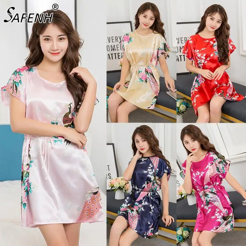 Top Trends: Women Satin Sleepwear Silk Nightgown Short Sleeve Nightdress Women Ladies Fuax Silk Robes Nightwear Night Dress Shoppable Styles