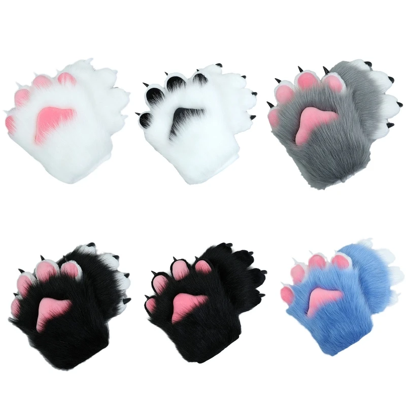 Top Trends: 2 Pcs Cartoon Plush For CAT Cosplay Costume Nails Claws Gloves Furry Hand Paw Gloves Anime Cosplay Mittens For Story Tel Shoppable Styles