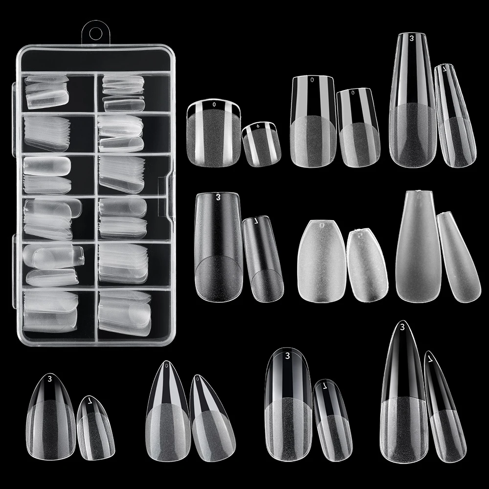 Top Trends: 120pcs Matte Press On Fake Nails Short Full Cover Nail Tips Capsules Art Charms Accessories Transparent False Nails Set Press On Shoppable Styles