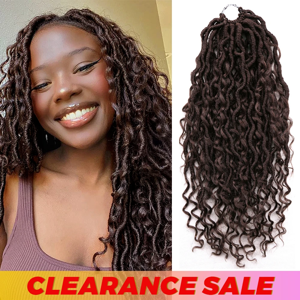 Top Trends: Synthetic River Locs Crochet Hair With Curly Wavy Hair Goddess Faux Locs Braiding Hair Extensions For African Women Dreadlocks Shoppable Styles