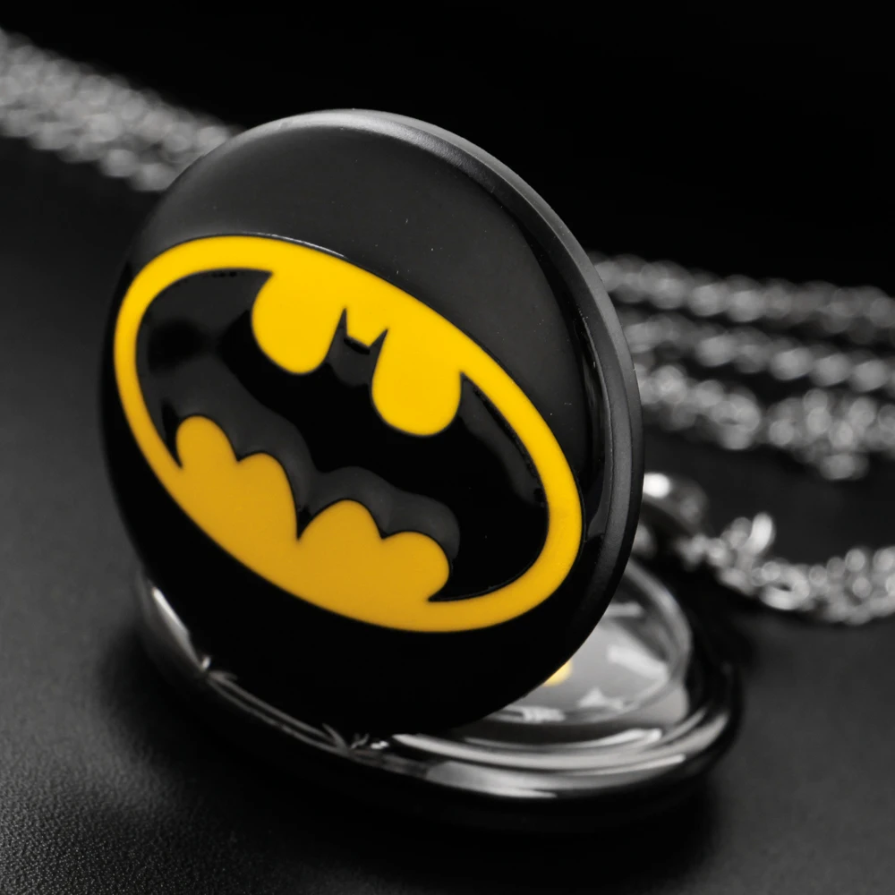 Top Trends: Dark Knight Bat Quartz Pocket Watch Exquisite Necklace Pendant Fob Chain Vintage Steampunk Pocket Watch Men And Women CF1260 Shoppable Styles