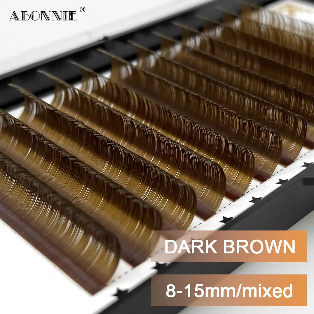 Top Trends: Abonnie Dark Brown Eyelash Extension Mix 8-15mm Mink Individual Eyelash Lashes High Quality Color Natural Korean Eyelashs Shoppable Styles