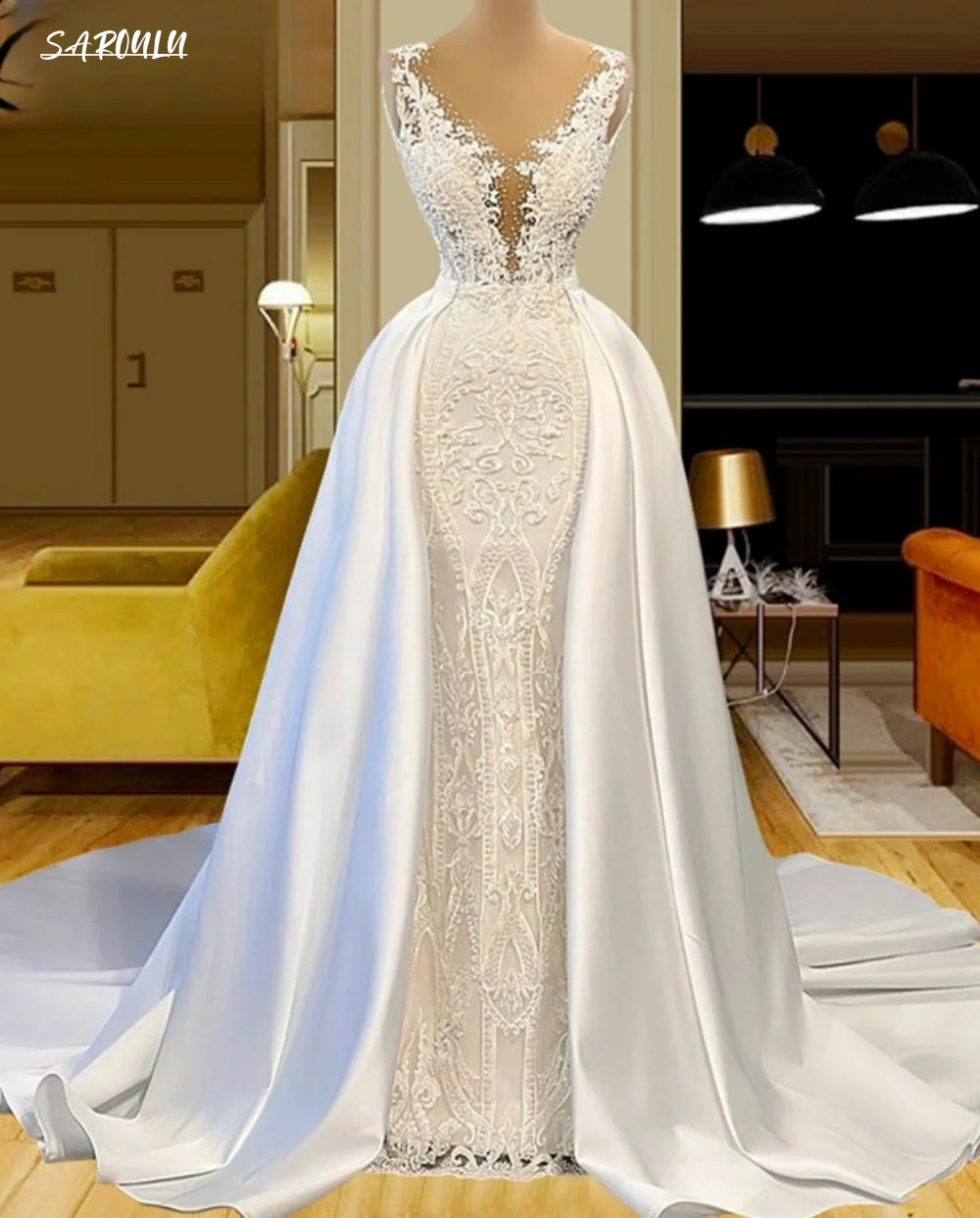 Top Trends: Sexy Deep V-neck Weeding Dress Vintage Trumpet Bride Robe Classic Graceful Floor-length Bridal Dresses Vestidos De Novia Shoppable Styles