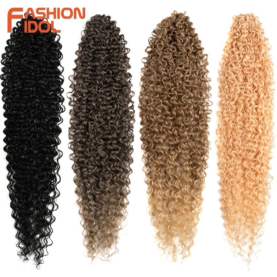 Top Trends: FASHION IDOL Passion Twist Braiding Hair Synthetic Crochet Braids Hair 30 Inch Ombre Blonde Afro Curly Hair Extensions For Woman Shoppable Styles