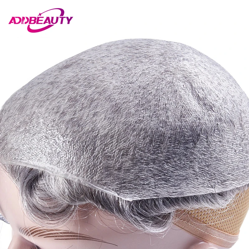 Top Trends: Male Capillary Prosthesis Vloop Men Toupee Human Hair Wig THIN PU 0.02-0.03mm Indian Remy Hair System Hairpiece Natural Color Shoppable Styles