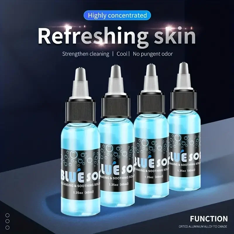 Top Trends: Professional 40ML Tattoo Blue Soap Cleaning Soothing Solution Liquid Soap Press Bottle Blue Algae Foaming Press Bottle Shoppable Styles