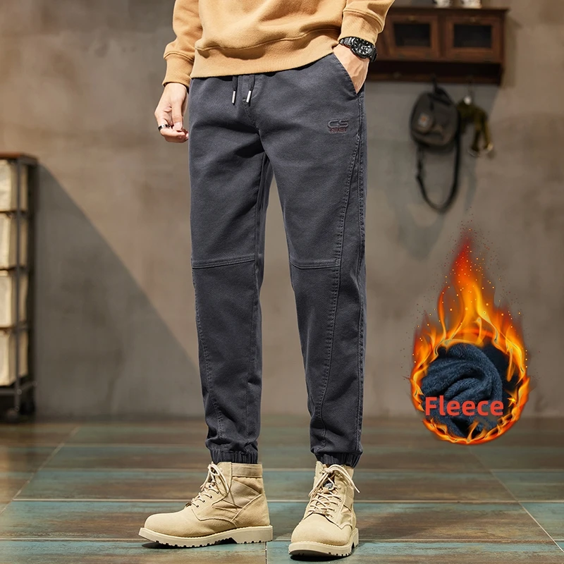 Top Trends: Winter Men&#039;s Cargo Pants M-5XL 2023 New Thick Warm Fleece Trousers Male Streetwear Slim Casual Thermal Joggers Black Gray Coffee Shoppable Styles