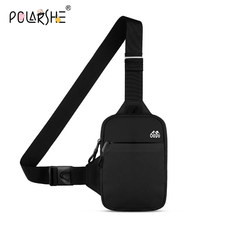 Top Trends: Polarshe Men&#039;s MINI Chest Bags Nylon Waterproof Shoulder Bag Outdoor Sports Cell Phone Bag Waist Pack Male Bolso Hombre Shoppable Styles