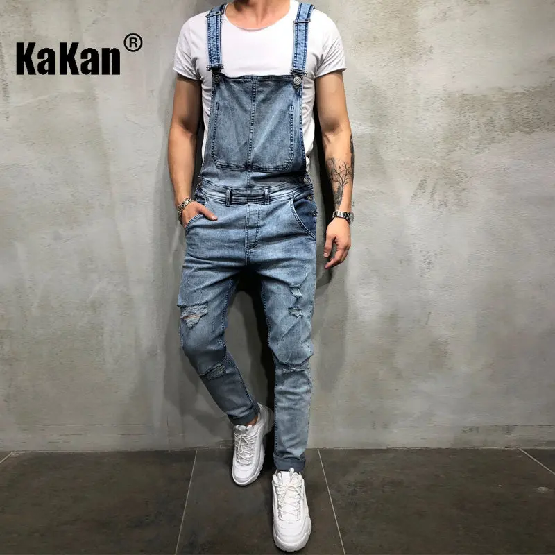 Top Trends: Kakan - European And American New Strap Tears Jeans Men&#039;s Wear, Youth Strap Long Jumpsuit K34-958 Shoppable Styles