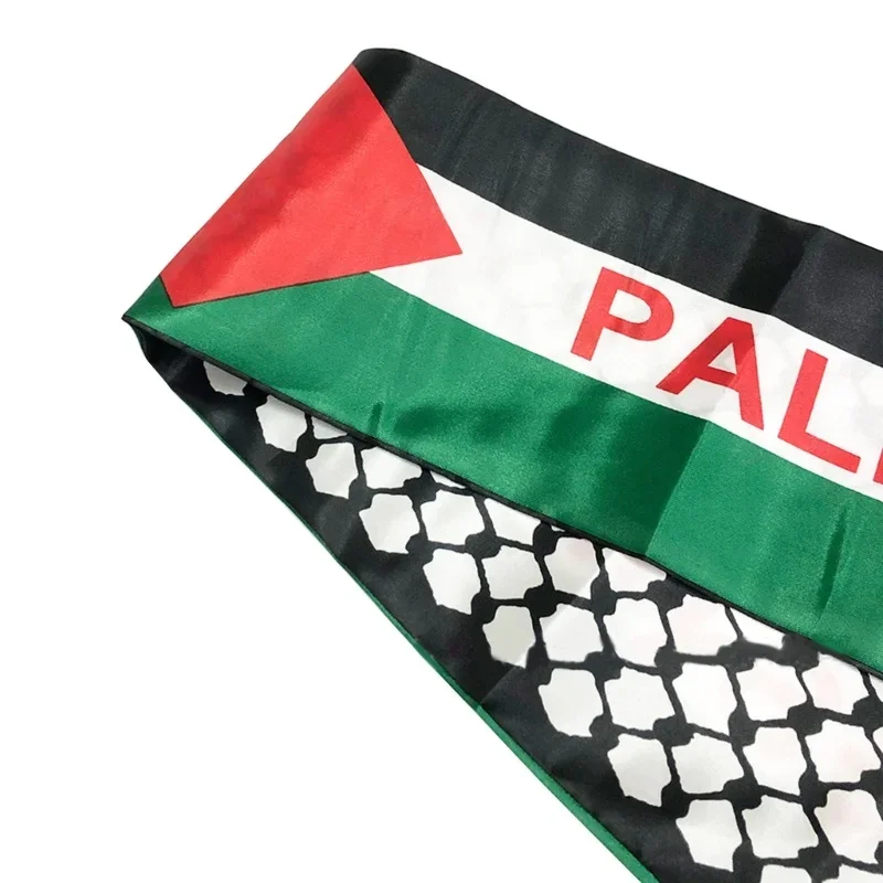 Top Trends: Aerlxemrbrae Palestine Flag Custom Scarf Palestine National Day 14*130cm Scarf Printing Satin Palestinian Flag Scarf Shoppable Styles - Image 4