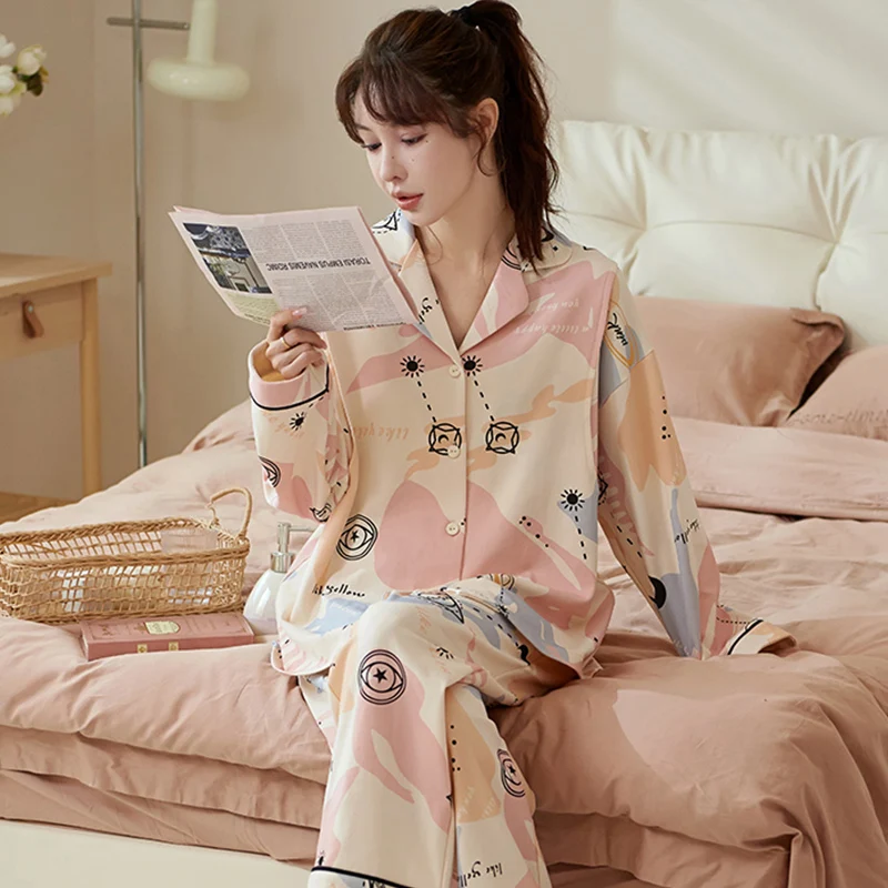 Top Trends: Autumn Postpartum Woman Breastfeeding Pajama Sets Fashion Maternity Nursing Clothes Set Lactation Nightwear Shirts+ long Trousers Shoppable Styles