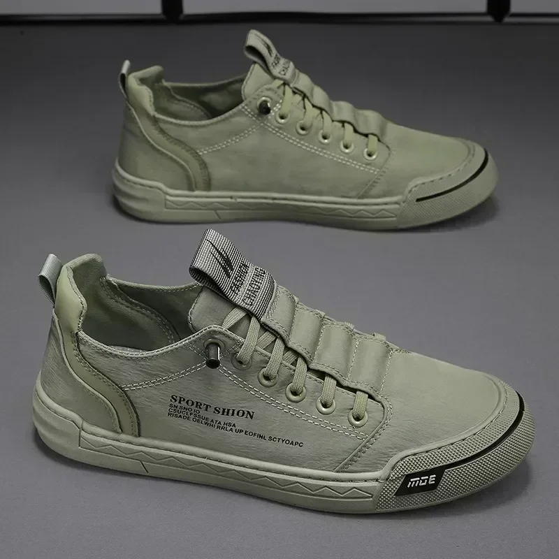 Top Trends: Green Men Casual Shoes Ice Silk Canvas Shoes For Men Walking Shoes Outdoor Sneakers Male Breathable Footwear Tenis Hombres Shoppable Styles