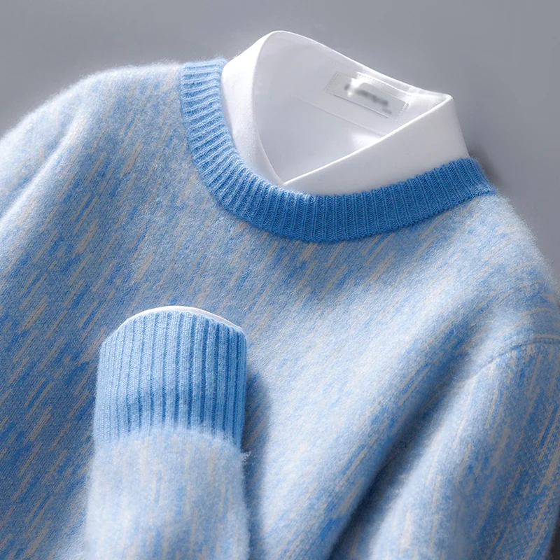 Top Trends: Autumn And Winter New Cashmere Sweater Men's Round Neck Loose Pullover Wool Knitted Bottoming Shirt Business Sweater Shoppable Styles