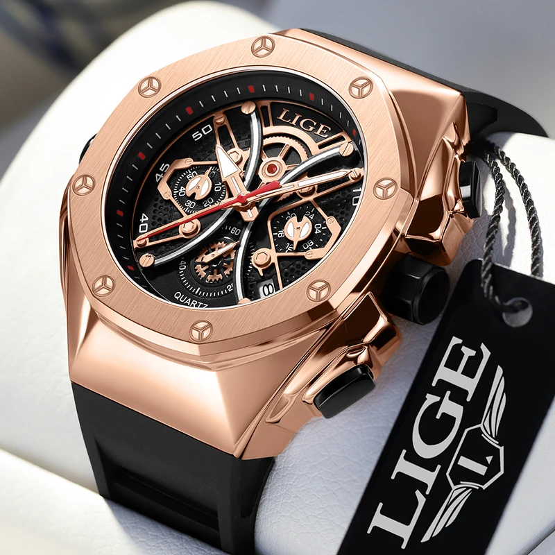 Top Trends: LIGE Fashion Mens Watches Top Brand Luxury Waterproof Watch For Men Silicone Automatic Date Military Wristwatch Reloj Hombre+ BOX Shoppable Styles