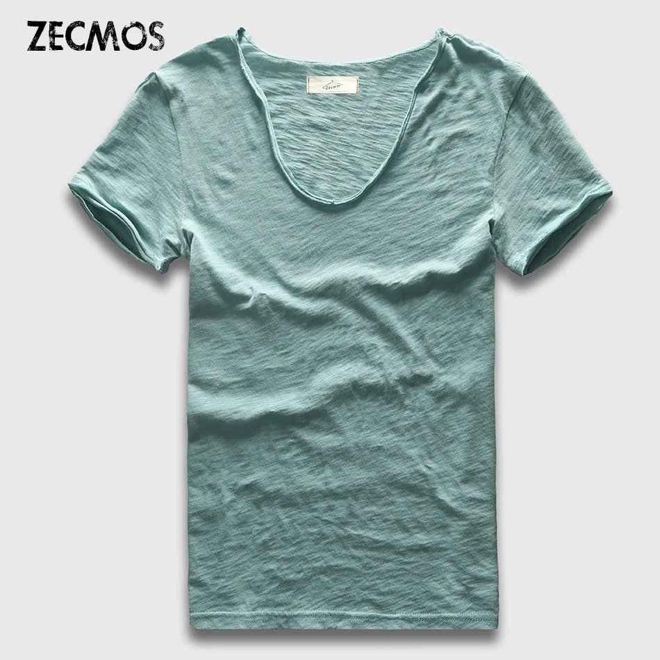 Top Trends: Zecmos Brand Men T-Shirt Plain Hip Hop Fashion Casual XXXL V Neck T Shirt Swag For Men Short Sleeve Man Top Tees Shoppable Styles