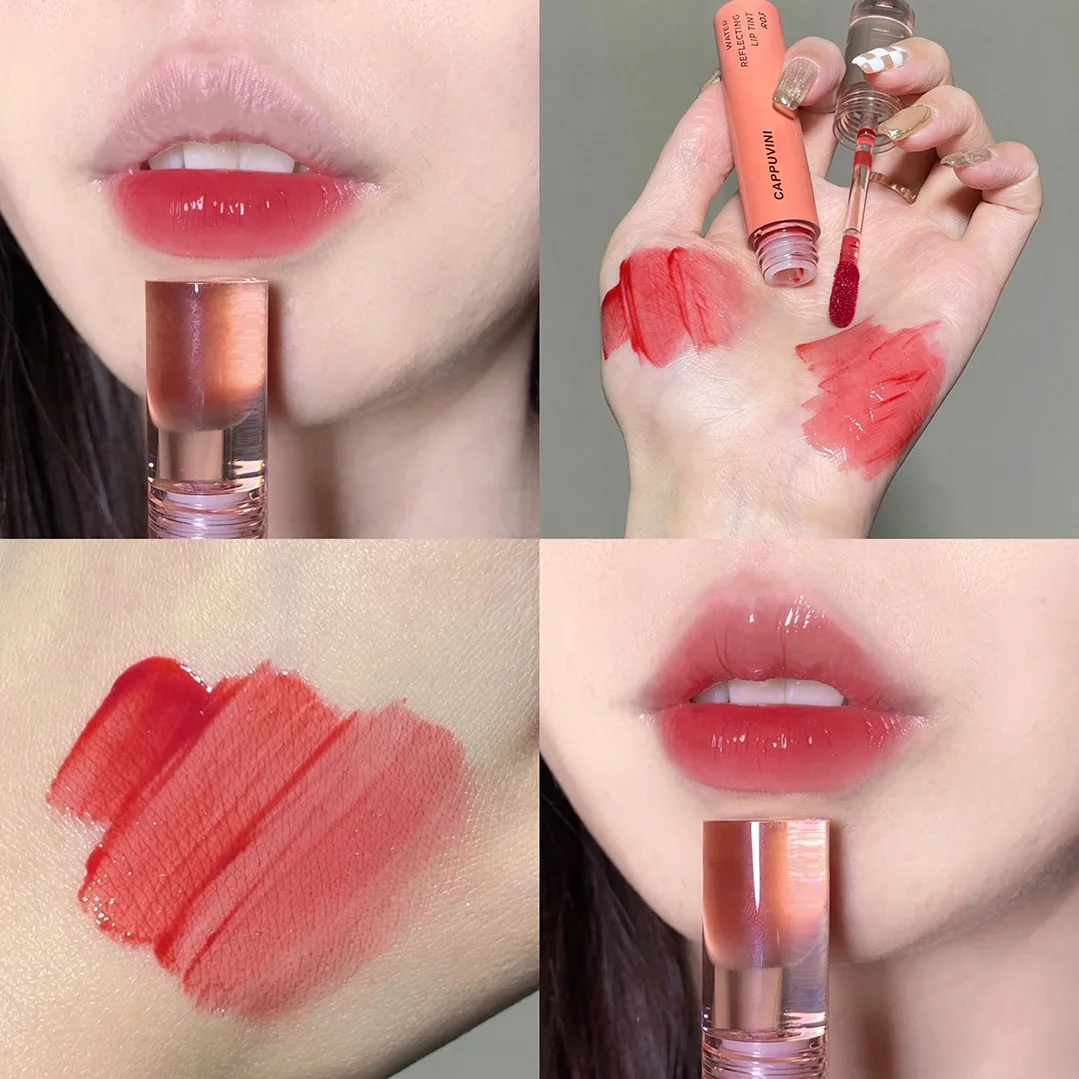 Top Trends: Long Lasting Cherry Pink Mirror Water Dyeing Lipgloss Lip Glaze Waterproof Moisturizing Liquid Lipstick Sexy Red Lip Tint Makeup Shoppable Styles - Image 2