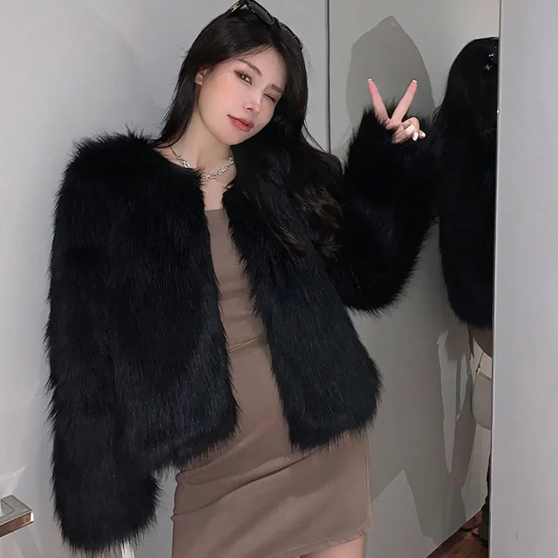 Top Trends: Winter Fashion Faux Fur Coat Women Korea Fashion Warm Solid Feather Coats Cardigan Short Outercoat Elegant Lady Party Outfits Shoppable Styles