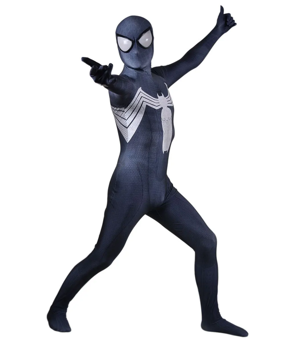 Top Trends: Halloween Adults Kids Black Spidercosplay Costume Venom Symbiote SuperHero Zentai Suit Men Boys Male Bodysuit Shoppable Styles