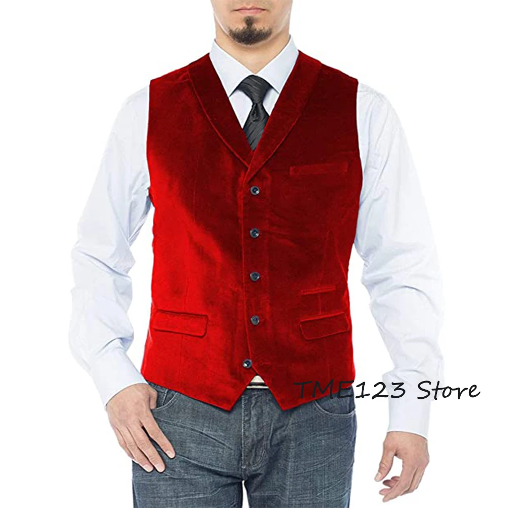 Top Trends: Men's Suit Vest Single-breasted Velvet Vests Gentleman Punk Party Coat Sleeveless Jacket Chaleco Hombre Shoppable Styles - Image 5