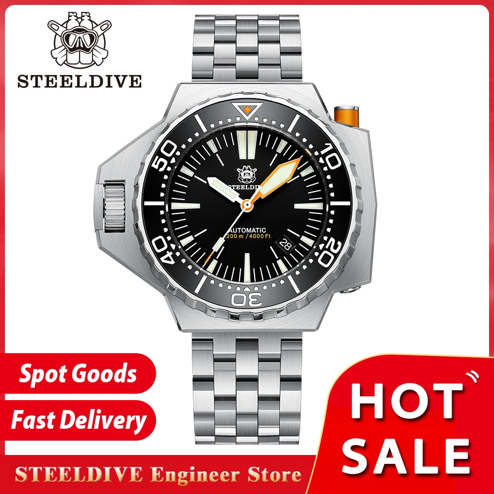 Top Trends: STEELDIVE SD1988 Luxury Deep Dive NH35 Mechanical Movement Swiss Luminous Bidirectional Rotation Bezel 1200M Waterproof Watch Shoppable Styles