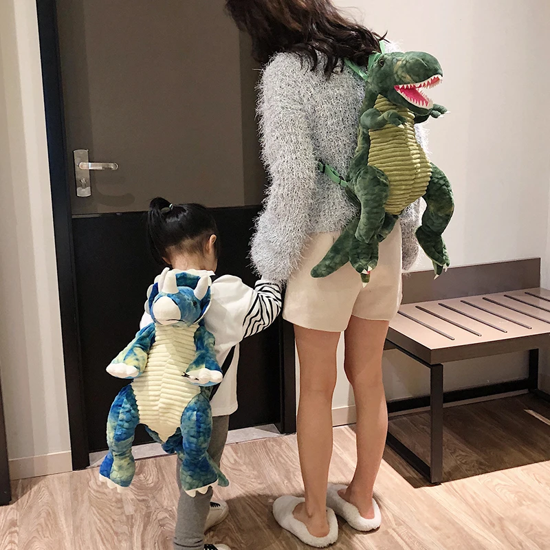 Top Trends: New Fashion Parent-child Creative 3D Dinosaur Backpack Cute Animal Cartoon Plush Backpack Dinosaurs Bag For Children Kids Gifts Shoppable Styles