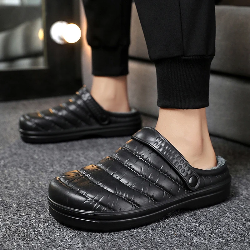 Top Trends: YISHEN Men's Slippers Winter Cotton Shoes Indoor Couple Slides Lightweight Warm Fleece Slippers For Women Chaussons Hiver Black Shoppable Styles - Image 4