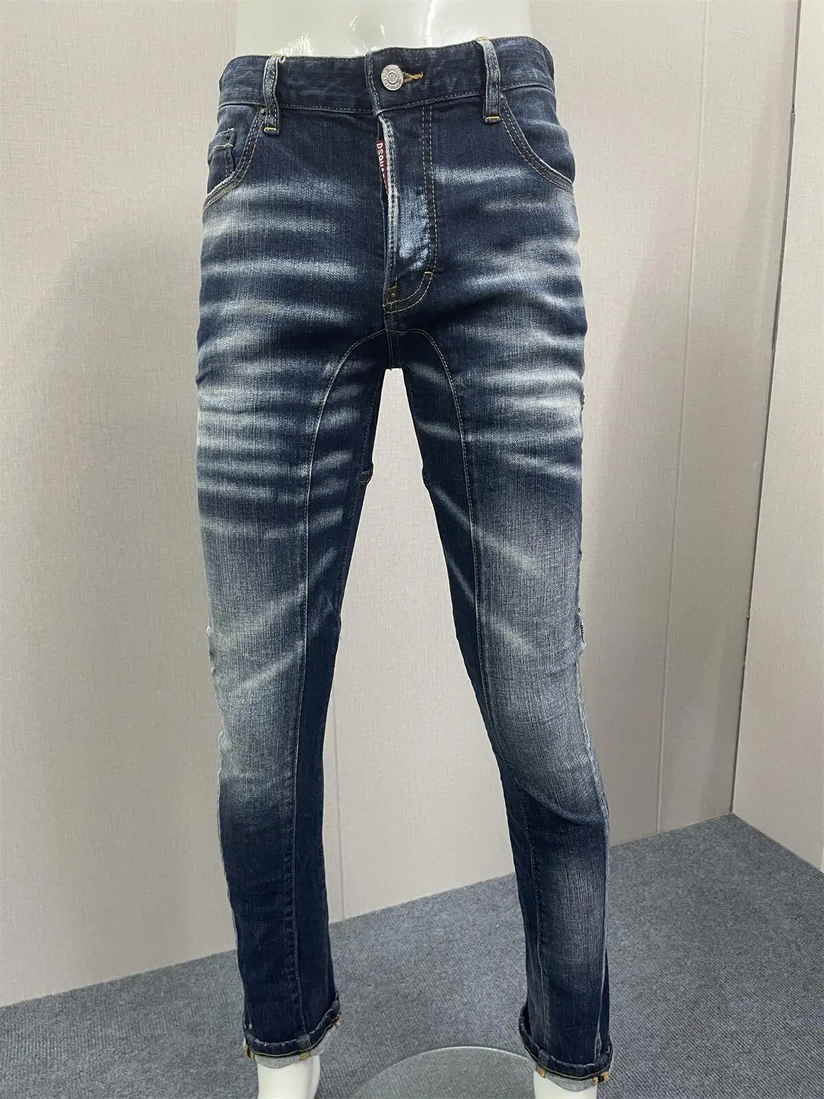 Top Trends: 2024 Spring / Summer New Water Wash, Wear Out, Slim Fit, Simple And Versatile Hanging Accessories D2 Jeans Fashion Men's Feet Pant Shoppable Styles