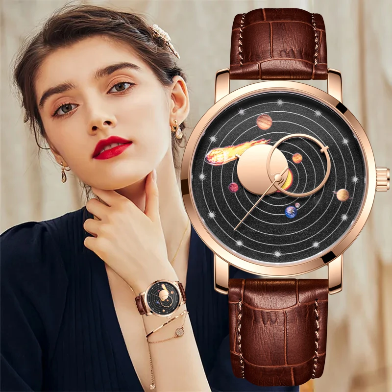 Top Trends: LIGE New Rose Gold Watch Women Watches Ladies Creative Leather Women's Bracelet Watches Female Waterproof Clock Montre Femme+ BOX Shoppable Styles