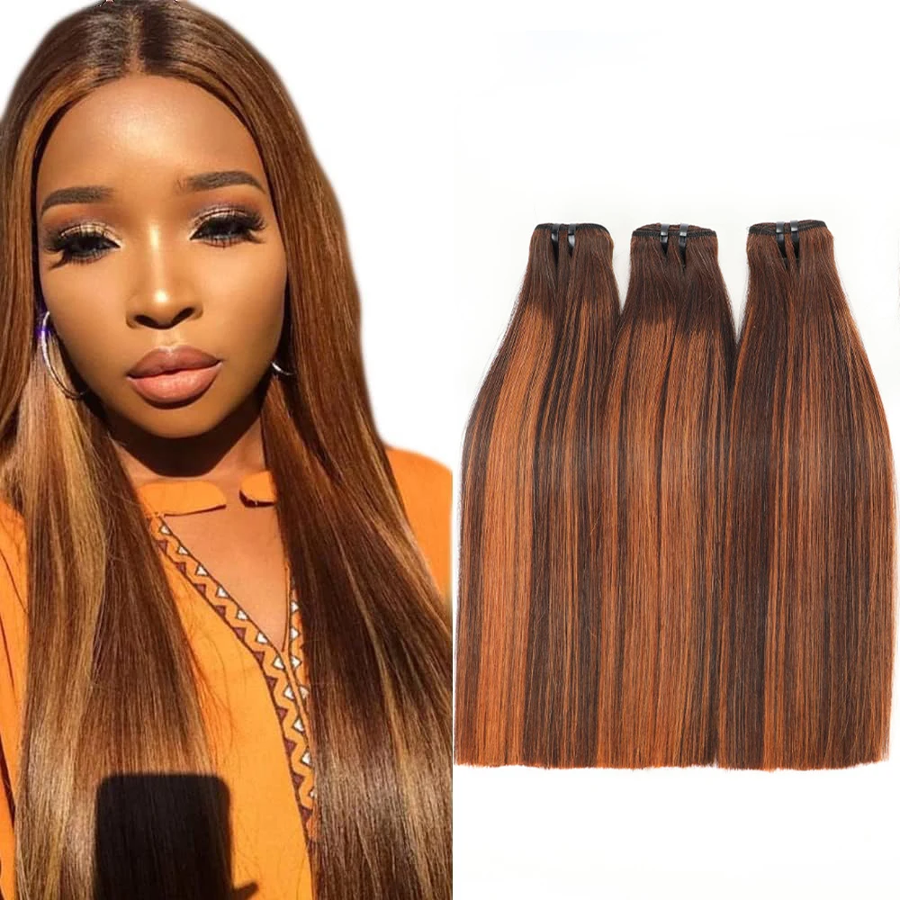 Top Trends: Honey Brown Bone Straight Bundles Vietnam Straight Human Hair 3 Bundles With Closure 12A Sdd Raw Hair Extensions Chocolate Brown Shoppable Styles