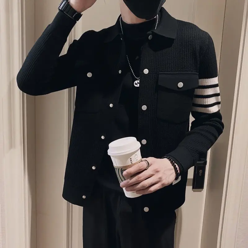 Top Trends: Autumn Winter KPOP Fashion Style Harajuku Slim Fit Outerwear Loose Casual All Match Knitwear Lapel Cardigan Pockets Sweaters Shoppable Styles