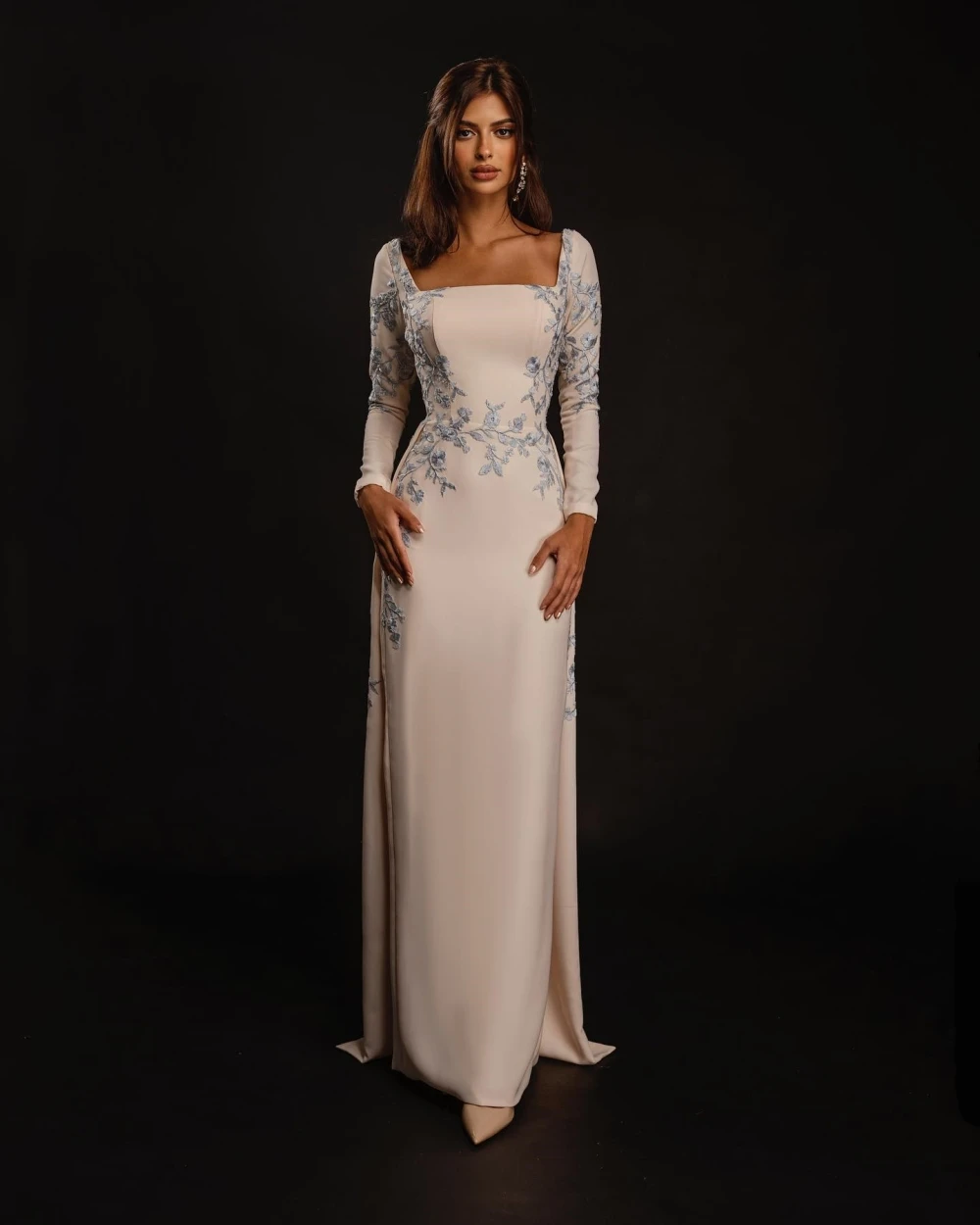 Top Trends: Prom Dresses Exquisite Square Sheath Evening Embroidery Flower Vertically Satin Formal Occasion Gown فساتين كوكتيلفستان Shoppable Styles - Image 5