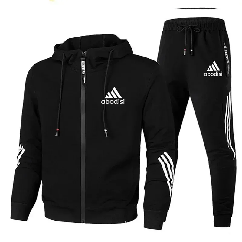 Top Trends: 2023 Casual Sportswear Suit Men's Hoodie And Trousers Two-piece Zippered Hooded Sweatshirt Sweatpants Men's Suit Shoppable Styles