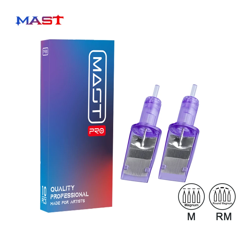 Top Trends: 10pcs MAST Pro Sterilized Curved Magnum Tattoo Cartridge Needles 0.3 / 0.35mm 35RM / 49RM Permanent Makeup Tattoo Supplies Shoppable Styles