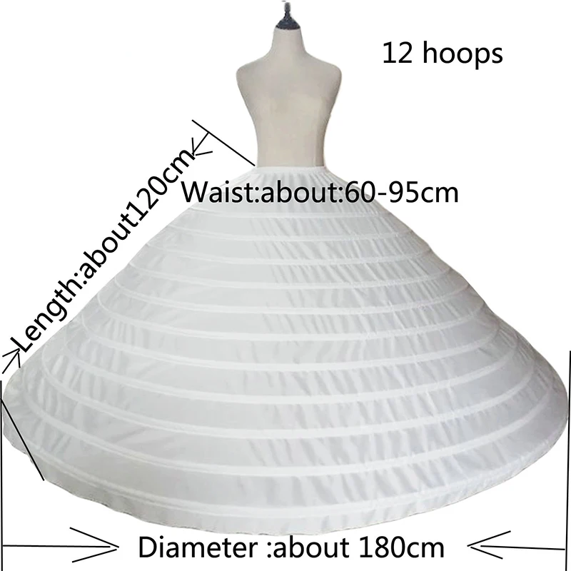 Top Trends: 12 Hoops Bridal Petticoat Diameter 180 CM For Big Ball Gown Wedding Dress Accessories Crinoline Shoppable Styles