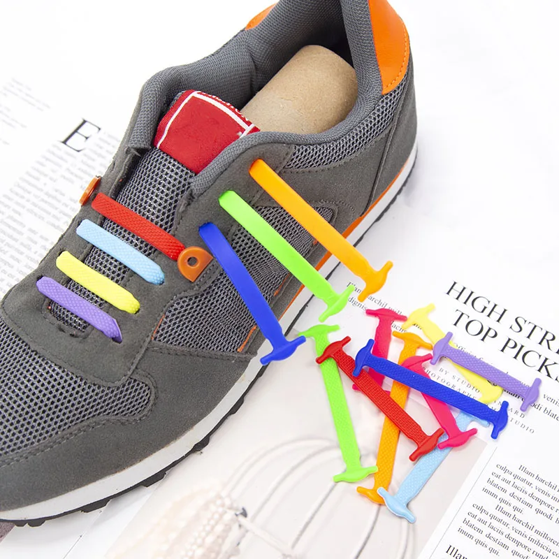 Top Trends: 16pcs / set Women Silicone Elastic Shoelaces Fashion Unisex Athletic No Tie Shoe Lace Kids Adult Sneakers Fit Quick Shoe Lace Shoppable Styles - Image 2