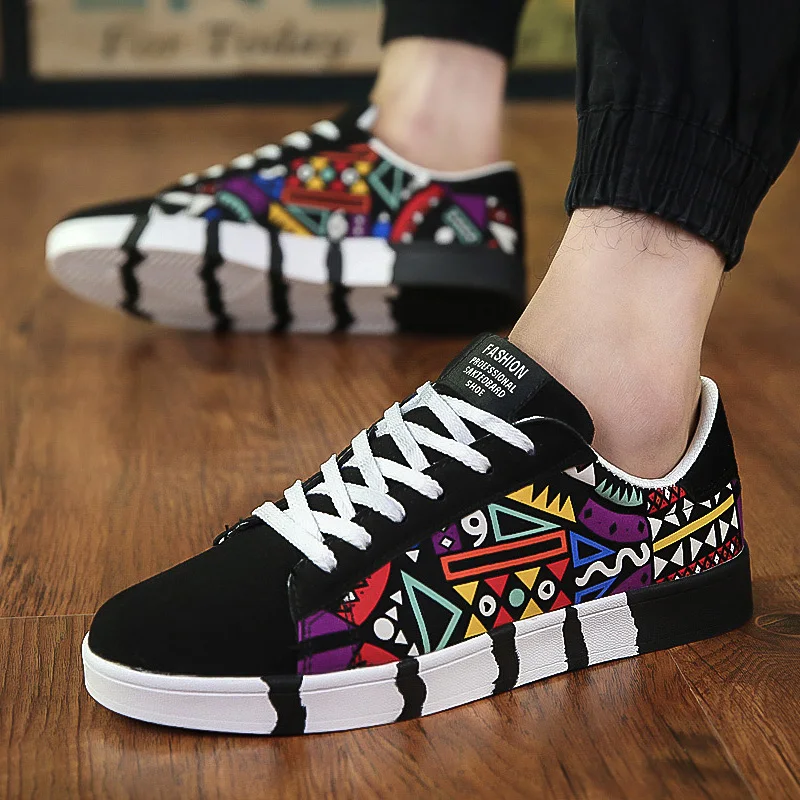 Top Trends: New Men Sneakers Casual Shoes Men Lovers Printing Fashion Flat Tenis Canvas Shoes Masculino Vulcanized Shoes Zapatos De Hombre Shoppable Styles